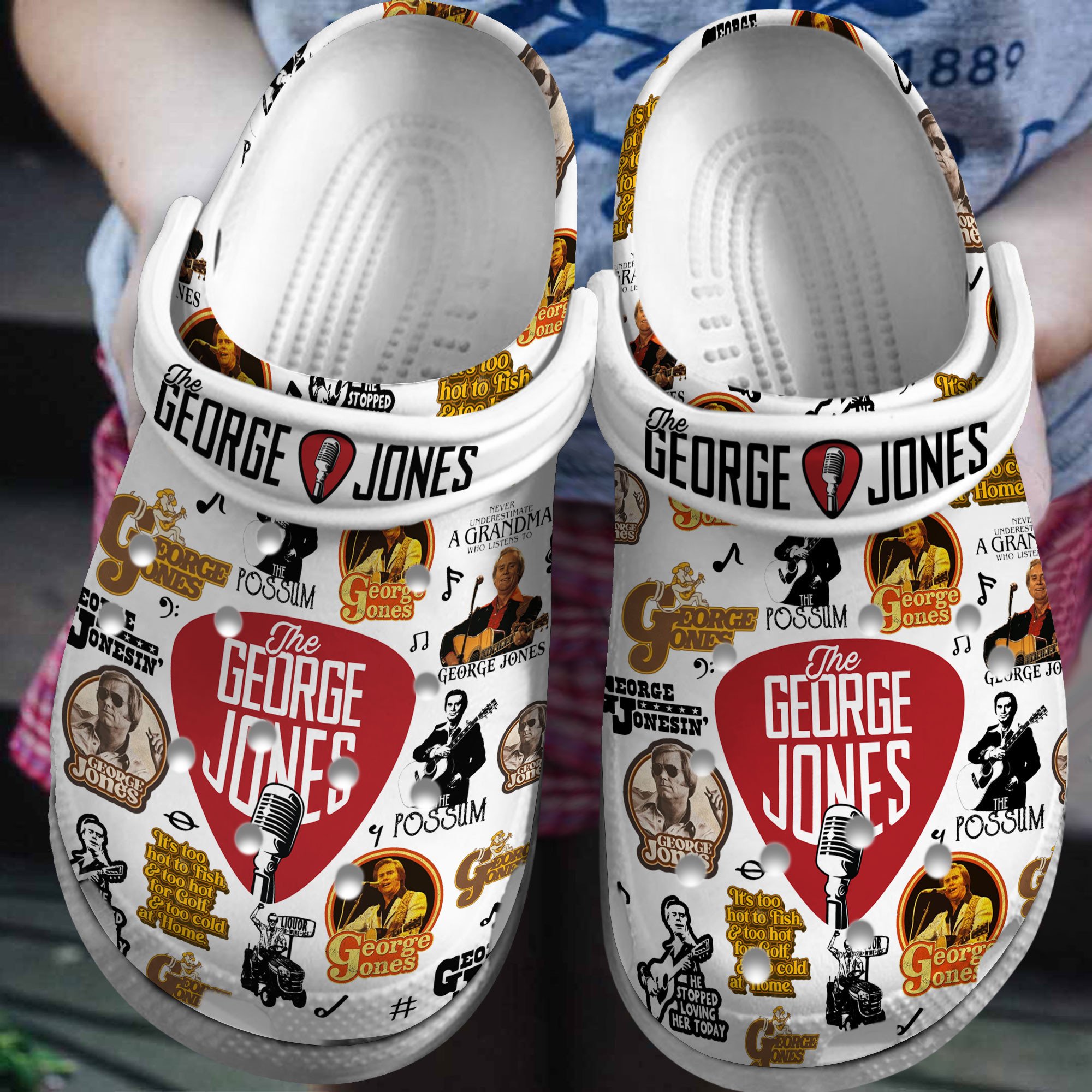 George Jones Music Crocs Crocband Clogs Shoes Comfortable For Men Women and Kids