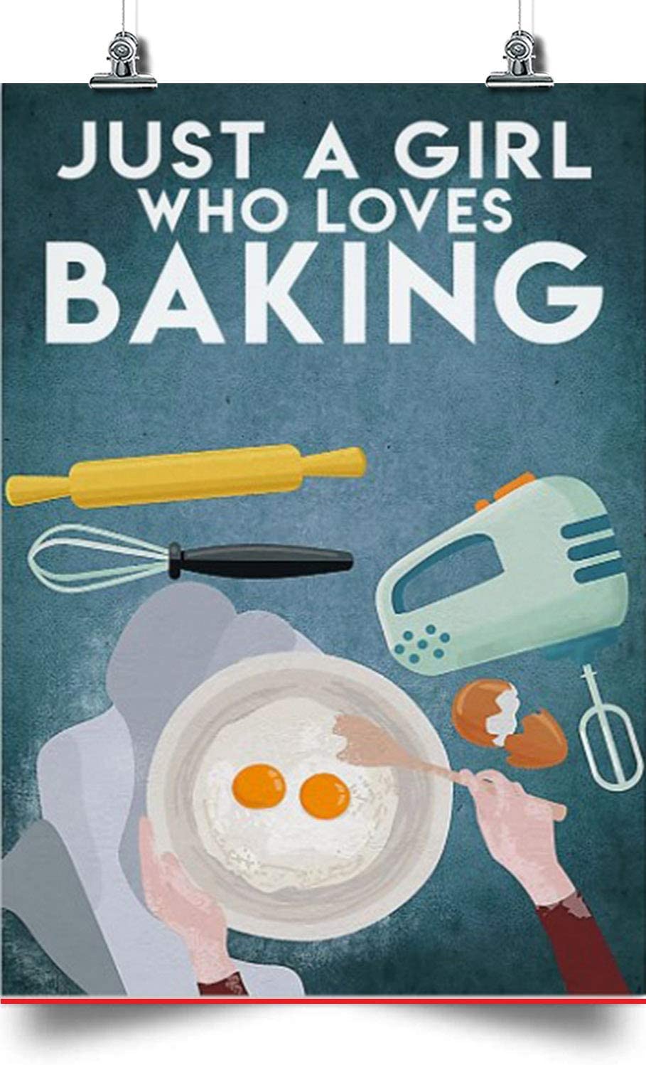 Baking Vertical Poster-Just A Girl Who Loves Baking-Home Decoration Poster, Wall Poster, Home And Room Decoration, Gifts For Friends And Relatives, Souvenirs.