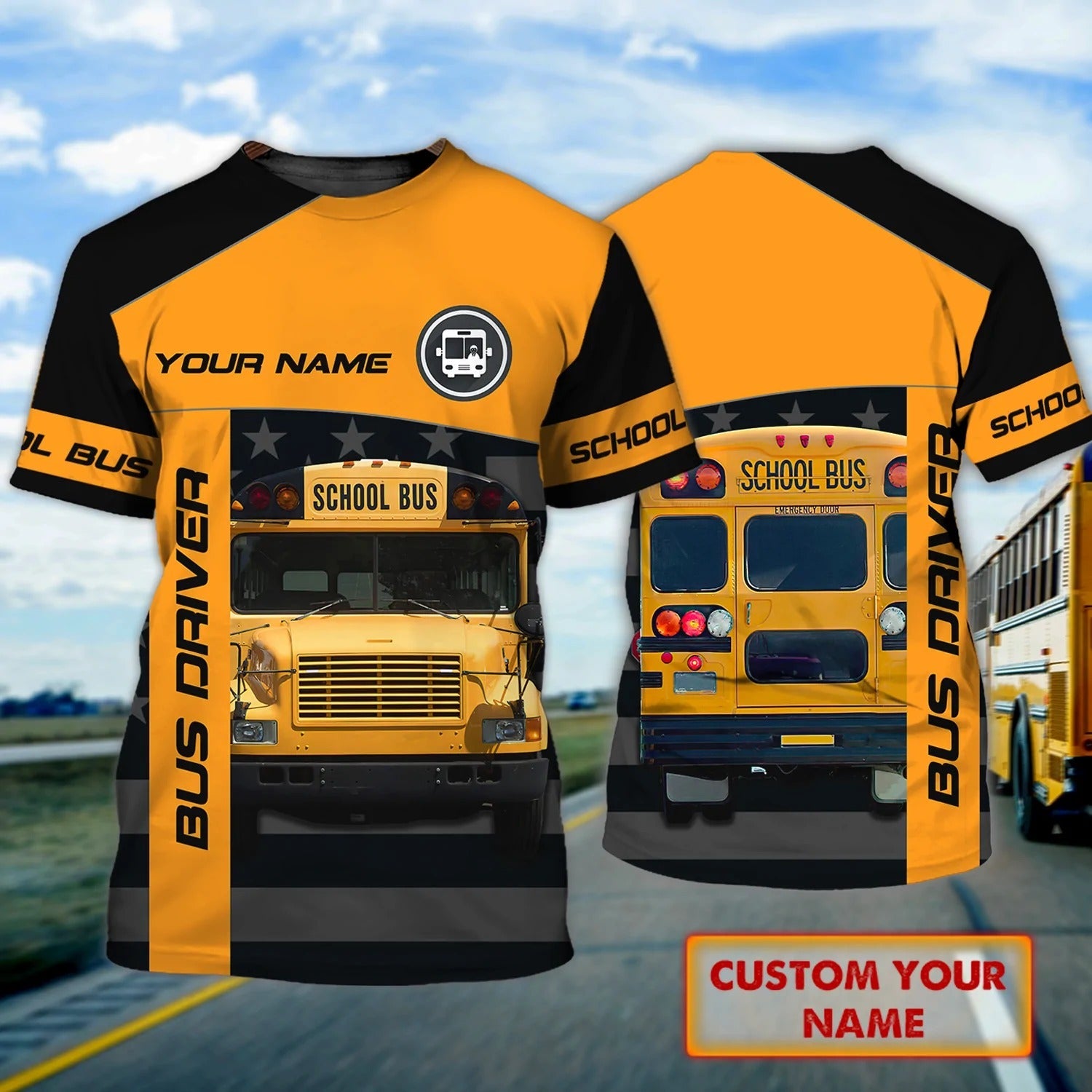 School Bus Driver Shirt, Personalized Name 3D Tshirt For Bus Driver Of Schools