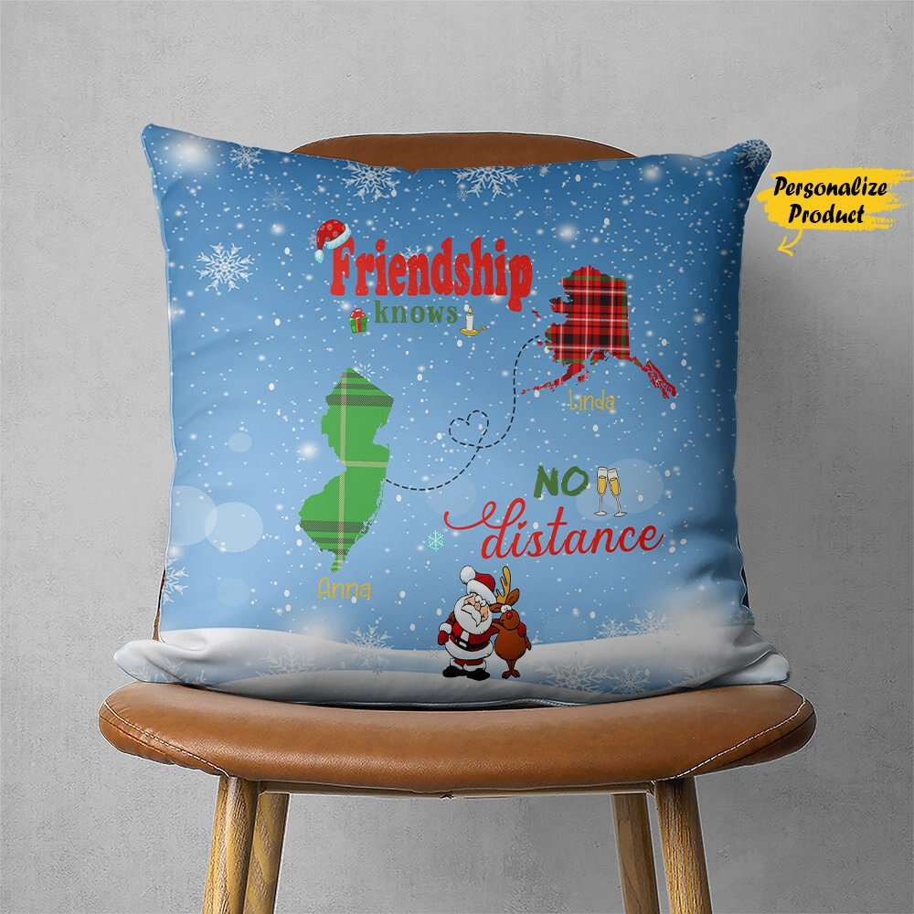 Personalized Friendship Knows No Distance Gift Pillow