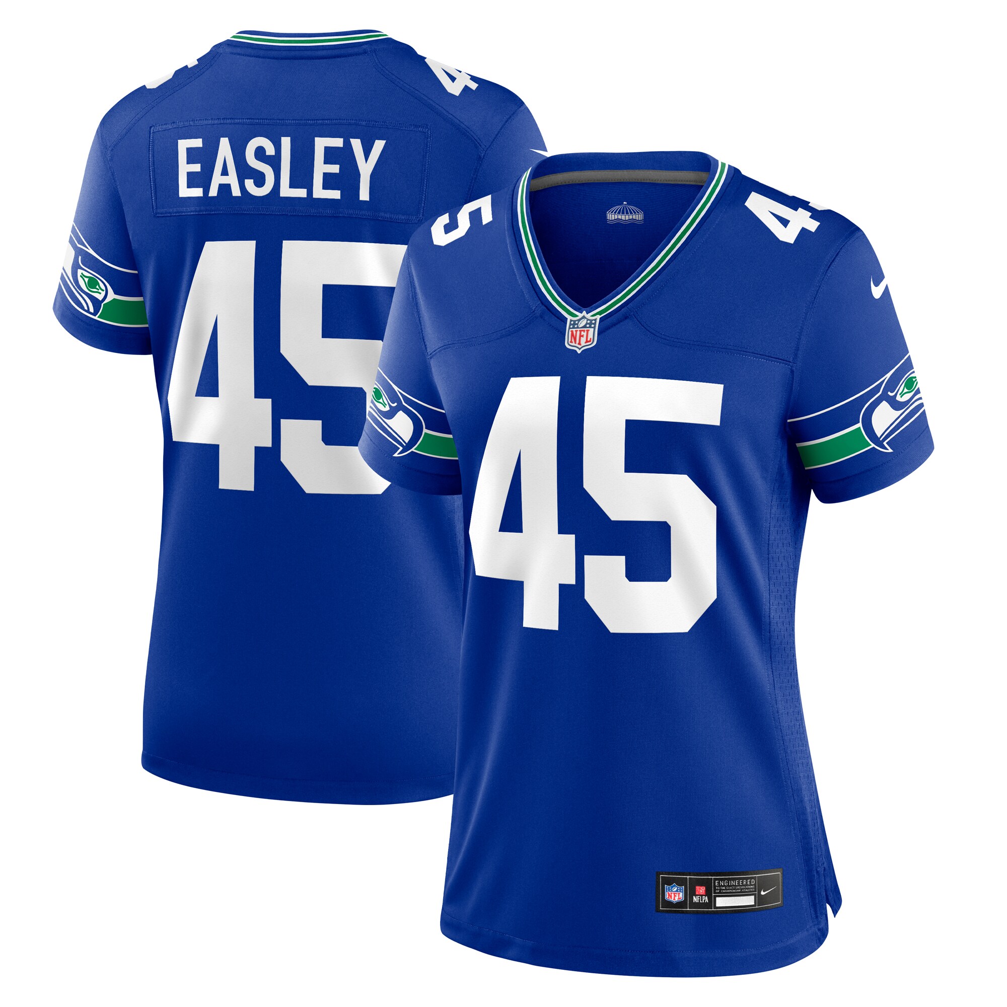 Women’s Seattle Seahawks Kenny Easley Royal Throwback Retired Player Game Jersey