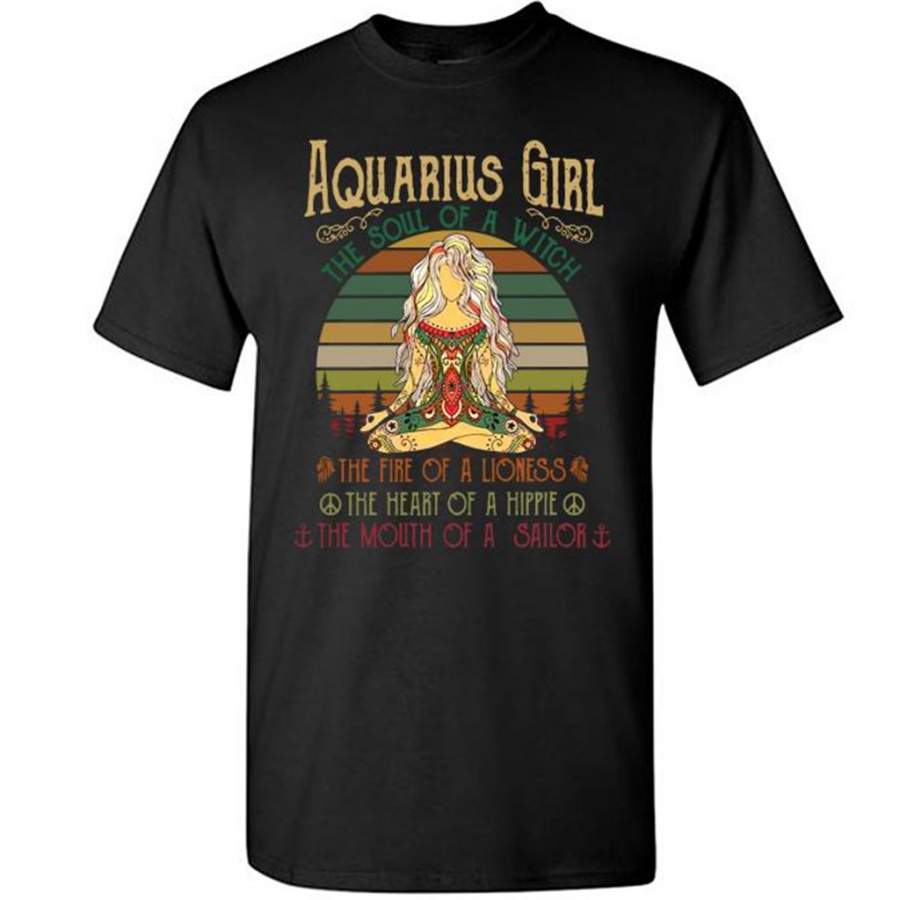 Aquarius Girl The Soul Of A Witch, Classic Vintage Retro Design – Gildan Short Sleeve Shirt