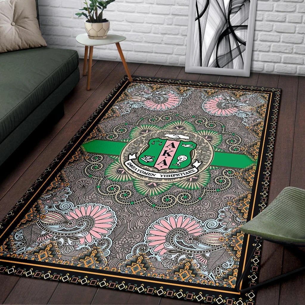 Wonderprint Area Rug Welcome To My Home Alpha Kappa Alpha Lt10