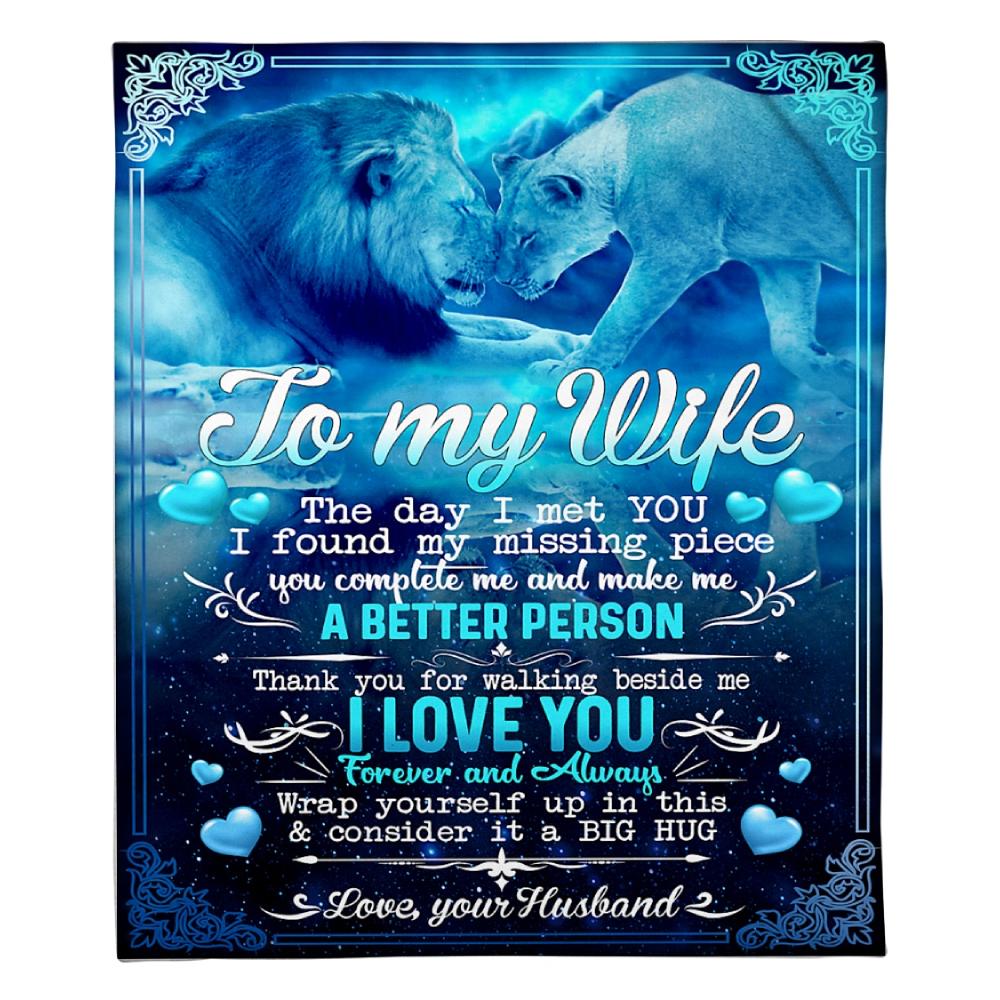 To My Wife Forever And Always Fleece Blanket Family Gift Home Decor Bedding Couch Sofa Soft And Comfy Cozy