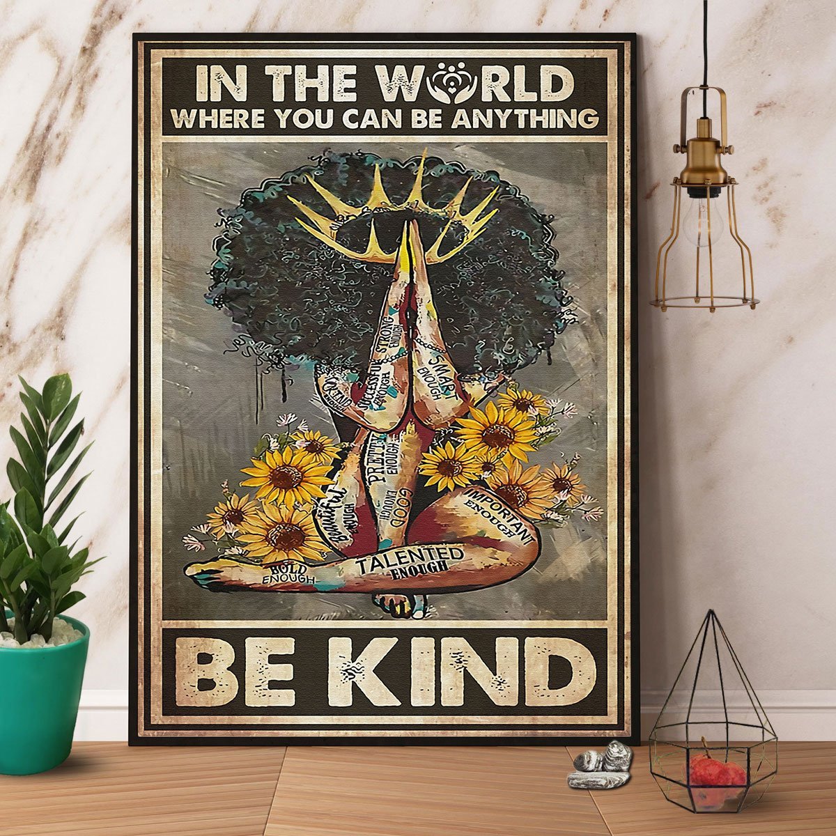 Social Worker Black Queen You Can Be Anything Be Kind Paper Poster No Frame  Matte Canvas Wall Decor