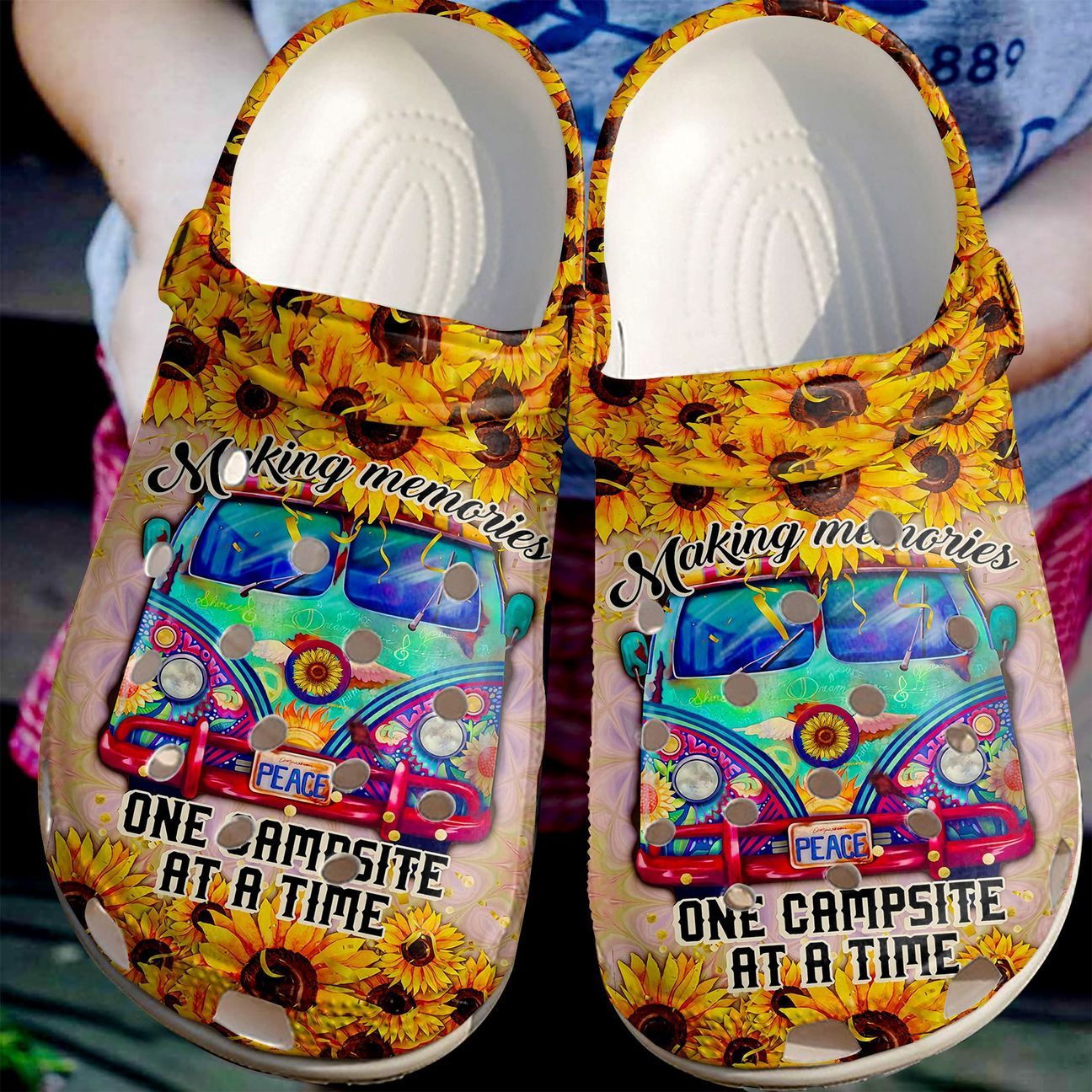 Hippie/Camping Personalized Clog, Custom Name, Text, Color, Number Fashion Style For Women, Men, Kid, Print 3D Making Memories