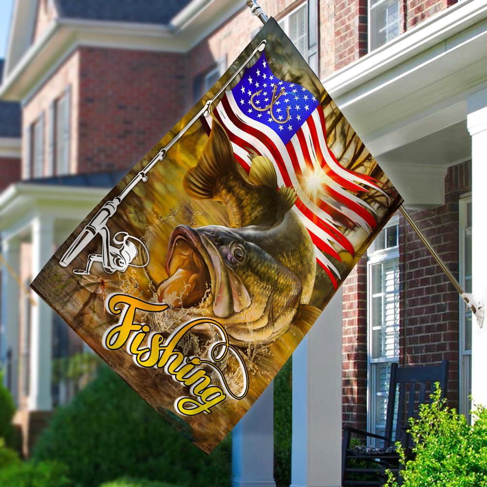 Fishing 3D Printed American House Garden Flag – Sothwarm