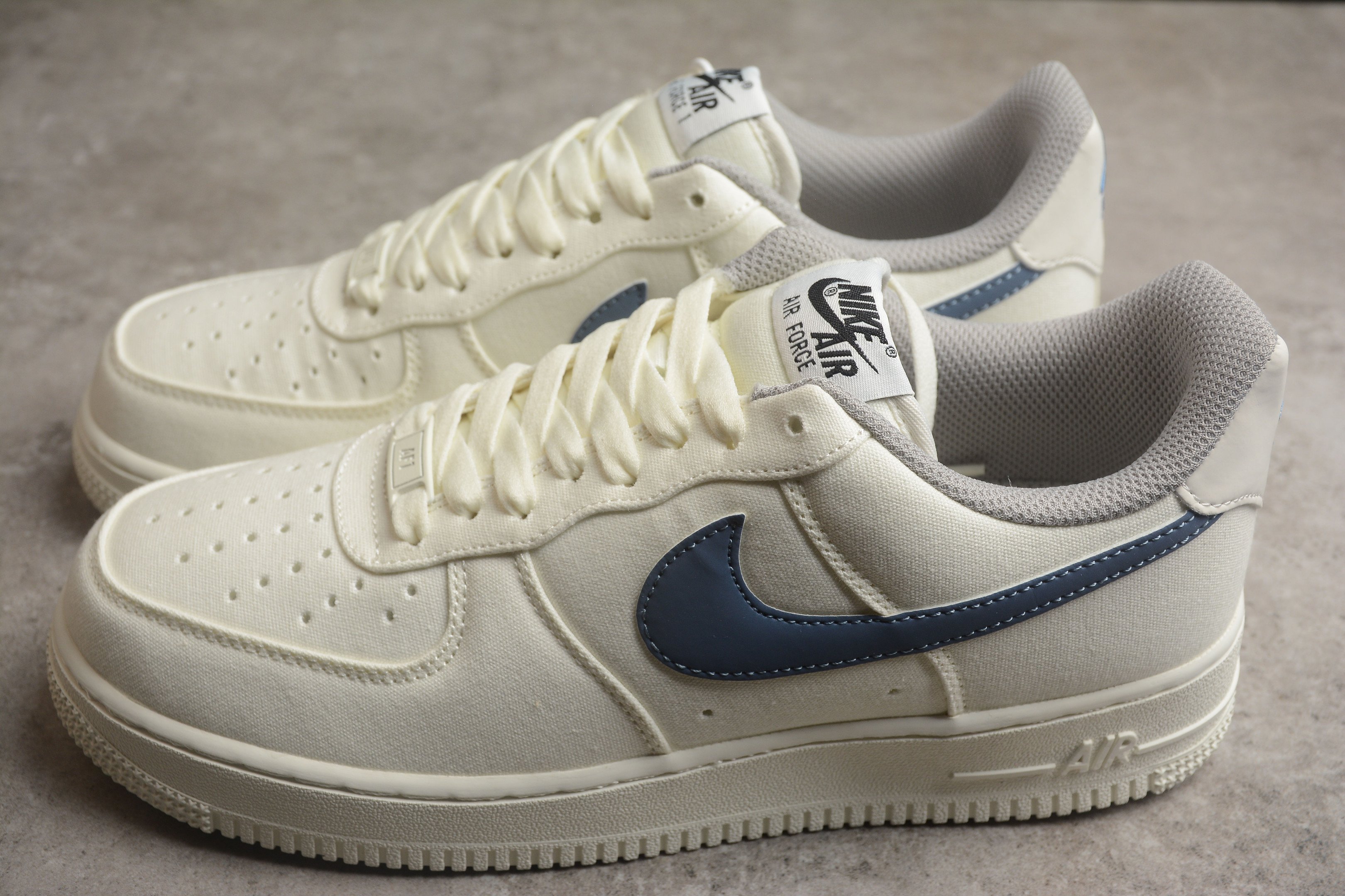 Nike Air Force 1 Low Sail Navy Blue White Shoes Sneakers SNK827233824