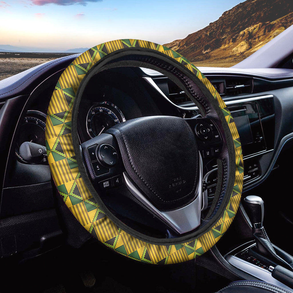 Kente Ethnic Pattern Print Car Steering Wheel Cover