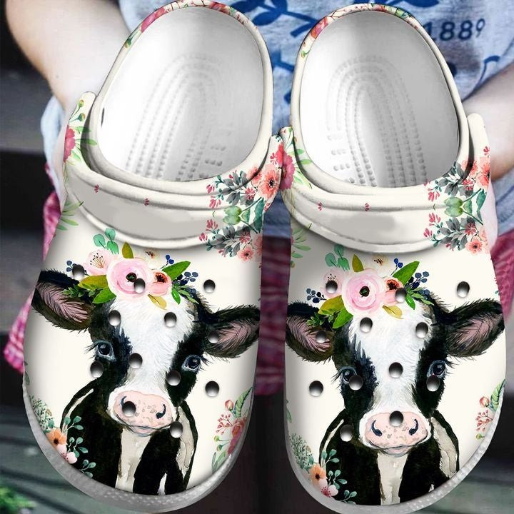 Cow Flower Outdoor Clogs Shoes Clogs