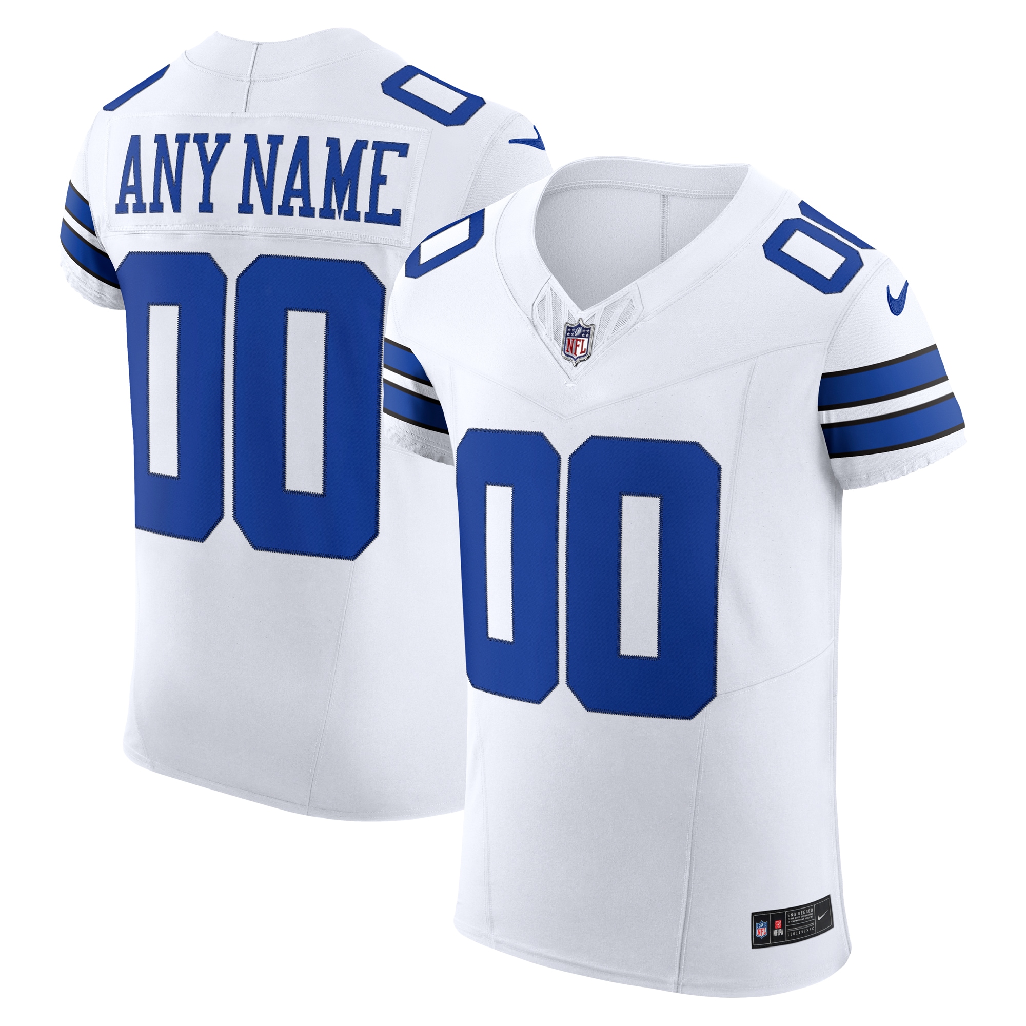 Men’s Dallas Cowboys White Vapor F.U.S.E. Elite Custom Jersey