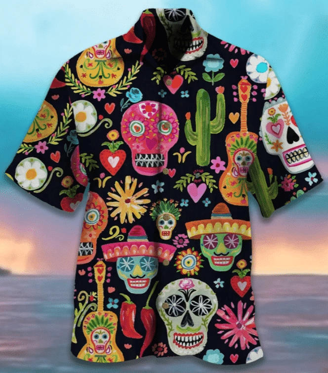 Order Painting Color Skull Native Hawaii Unisex Aloha Shirts H Ha68769