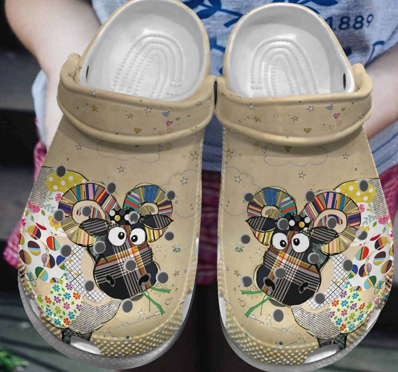 Sheep Personalized Clog, Custom Name, Text, Color, Number Fashion Style For Women, Men, Kid, Print 3D Silly Ram