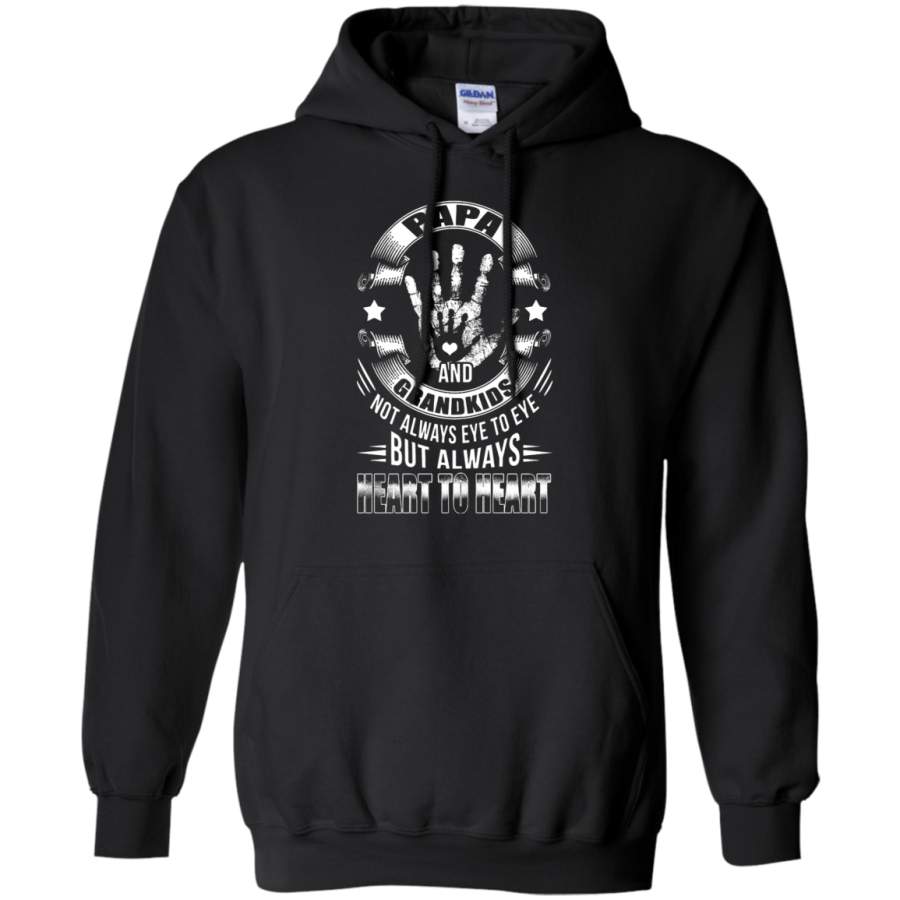 AGR Papa And Grandkids Not Eye To Eye But Always Heart To Heart Hoodie