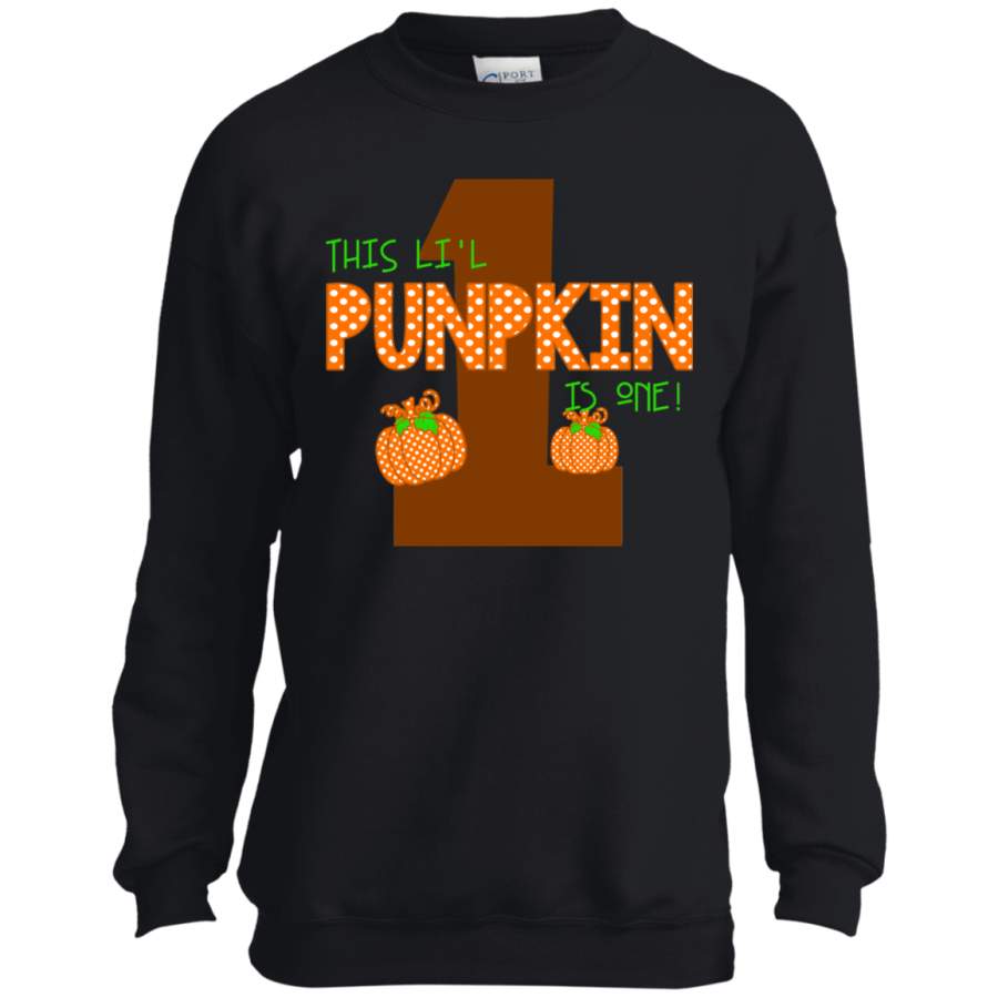 First birthday fall halloween thanksgiving li’l pumpkin Youth LS shirt/Sweatshirt/Hoodie