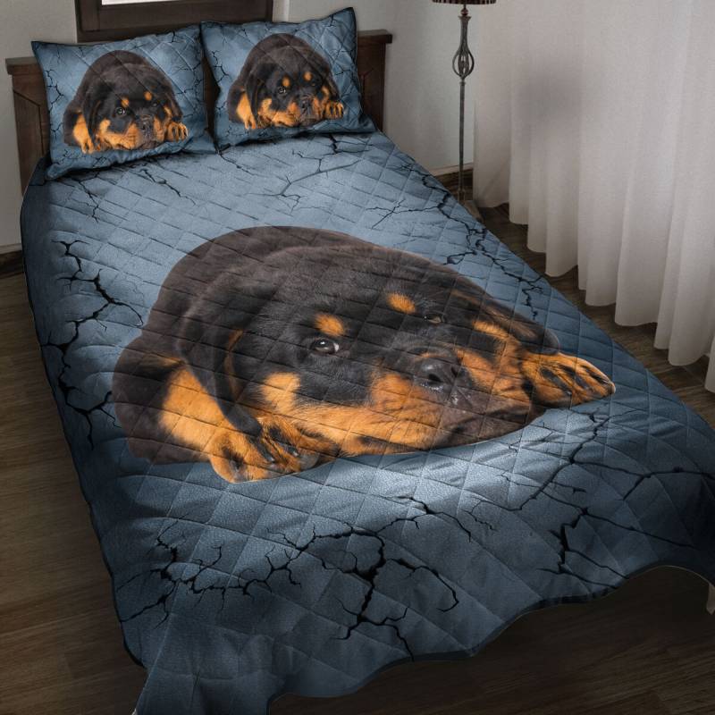 Cute Rottweiler puppy H7517 – Quilt Bedding Set