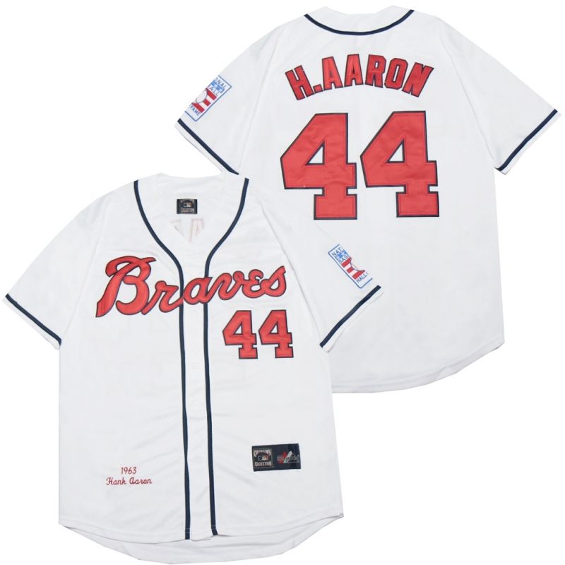 Atlanta Braves Hank Aaron #44 2020 MLB White Jersey