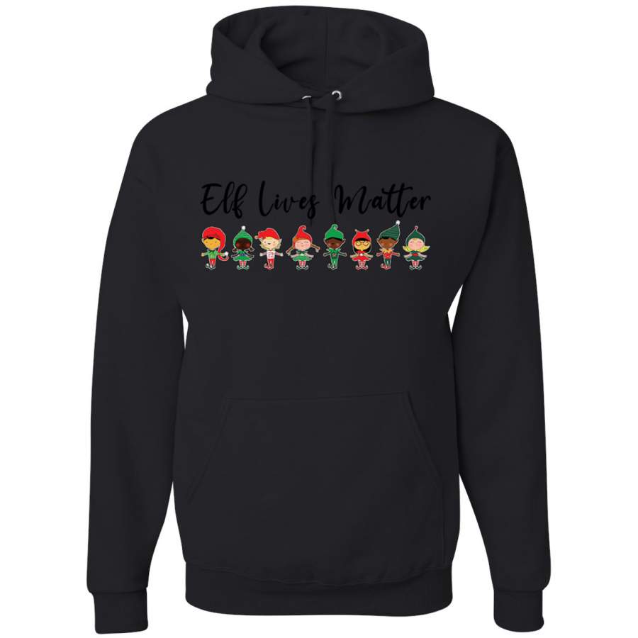 Elf Lives Matter Cute Elves  Christmas Unisex Graphic Hoodie Sweatshirt