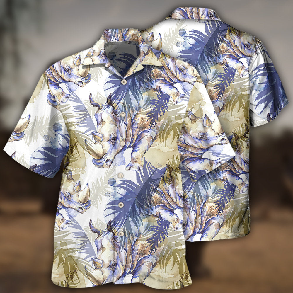 Rhino Tropical Leaf Style Hawaii Shirt Ha105416