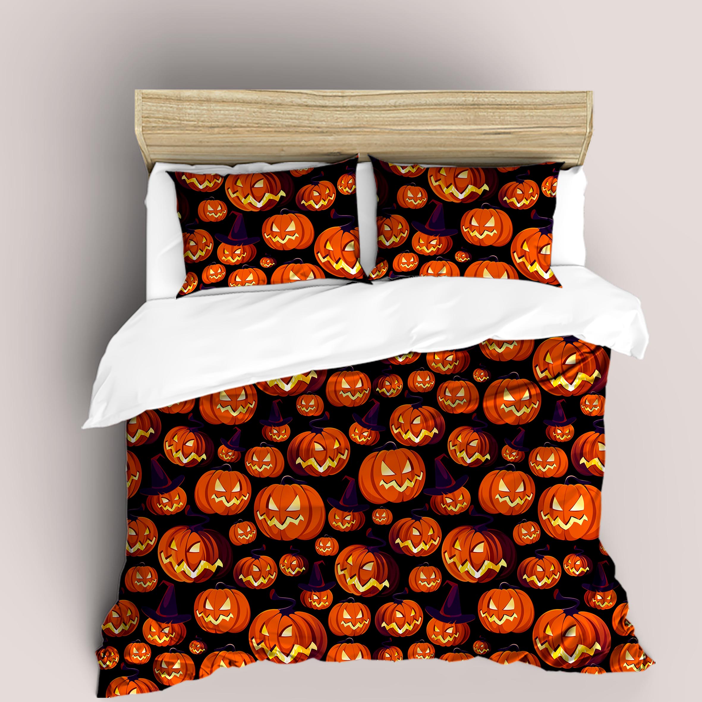 3D Halloween Pumpkin Quilt Cover Set Bedding Set Duvet Cover Pillowcases 92