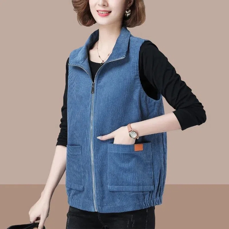 Corduroy Vest Spring and Autumn 2022 New Fashion Casual Korean Version Loose Outside Vest Jacket M572 alx