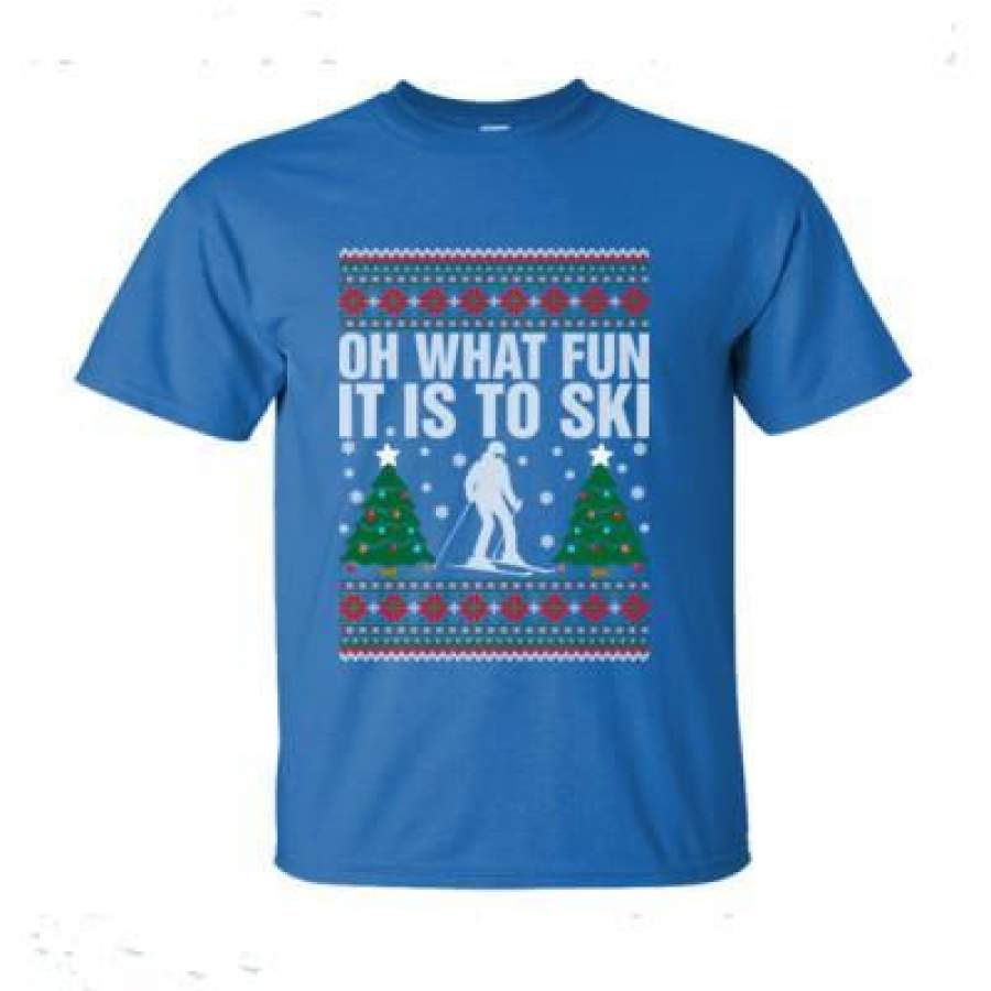 AGR Oh What Fun It Is To Ski Ugly Christmas Sweater – Ultra-Cotton T-Shirt