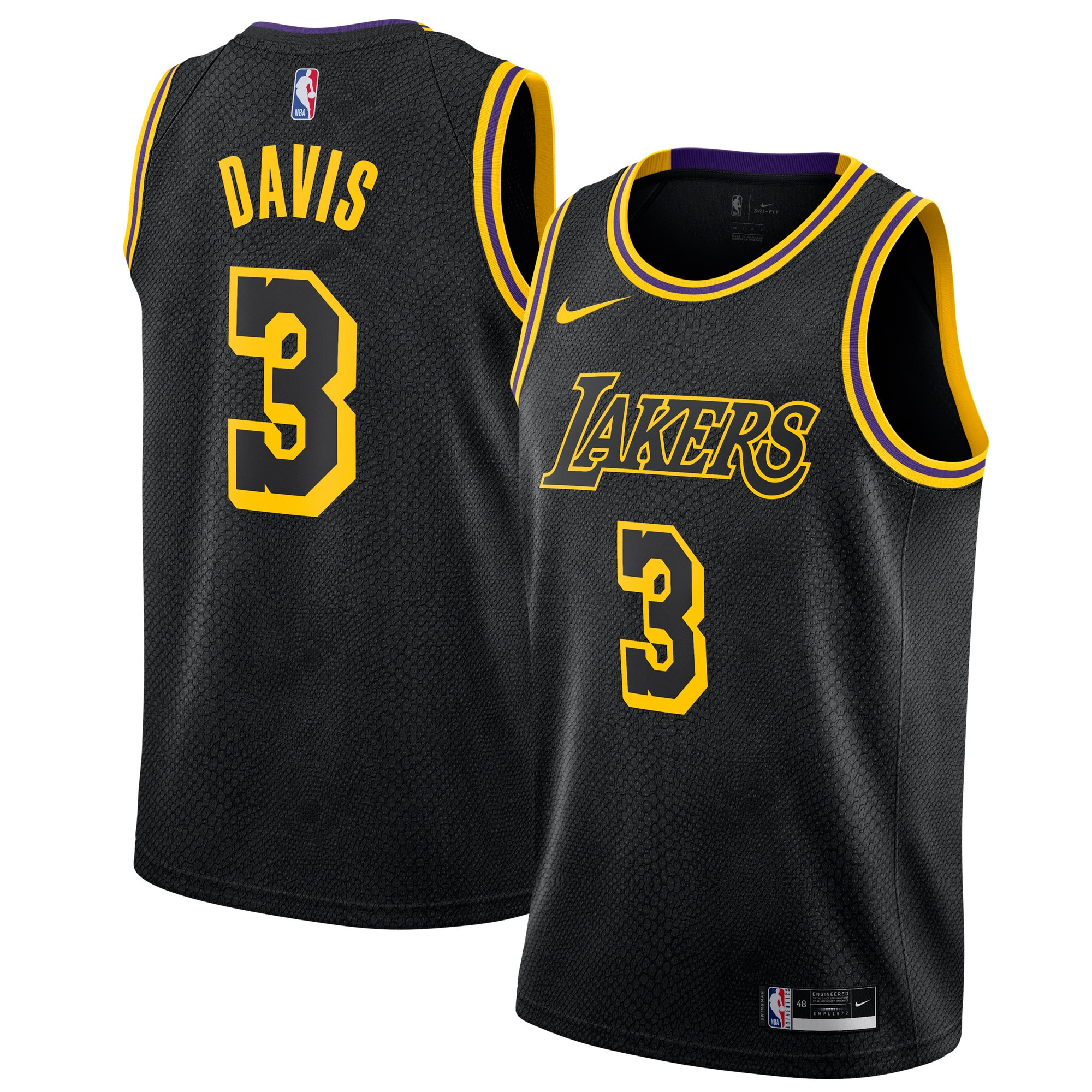 Anthony Davis Los Angeles Lakers City Edition Swingman Jersey – Black NBA