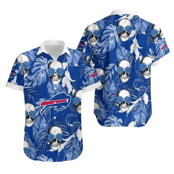 Gift For Husband Dad Buffalo Bills Coconut Leaves And Skulls Hawaii Shirt Ha94626