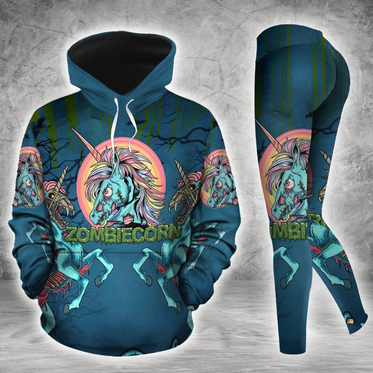 Zombiecorn Halloween Legging Hoodie ,Horse Legging Hoodie