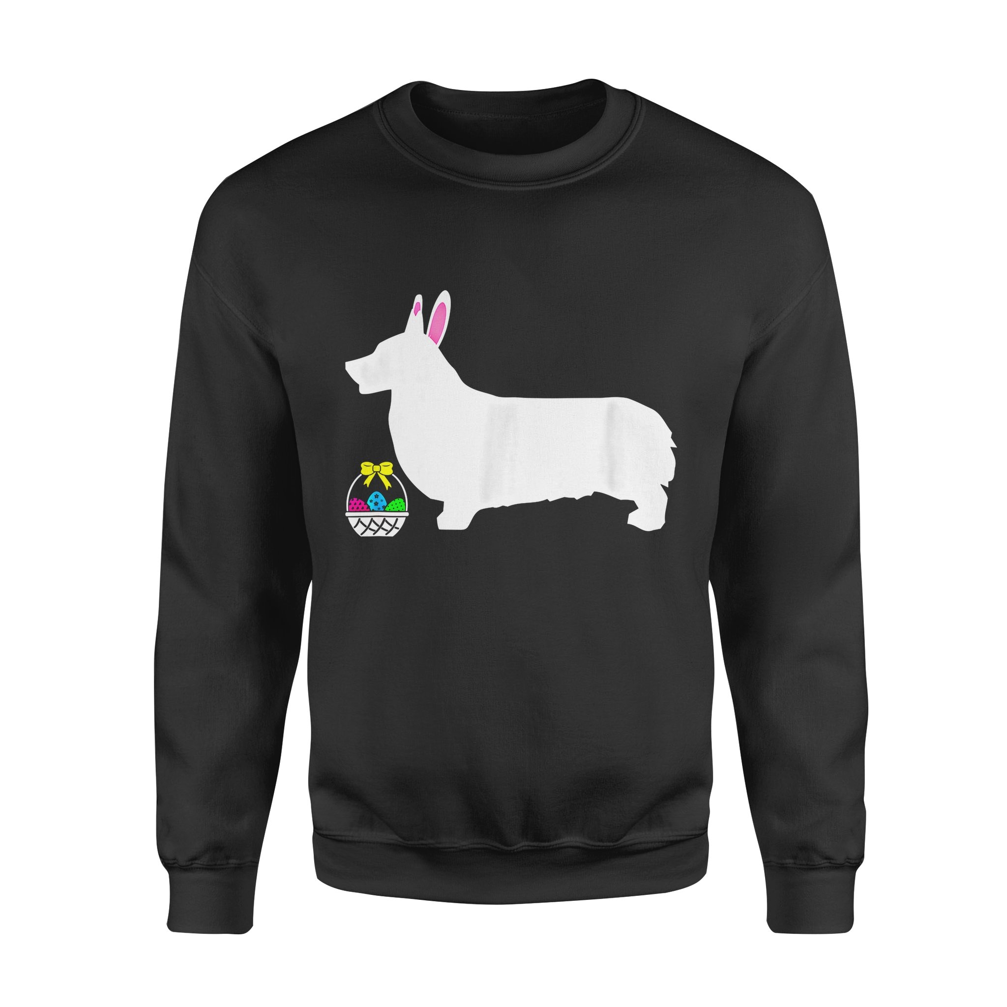 Dog gift idea Pembroke Welsh Corgi Easter Bunny Silhouette T-Shirt – Standard Fleece Sweatshirt