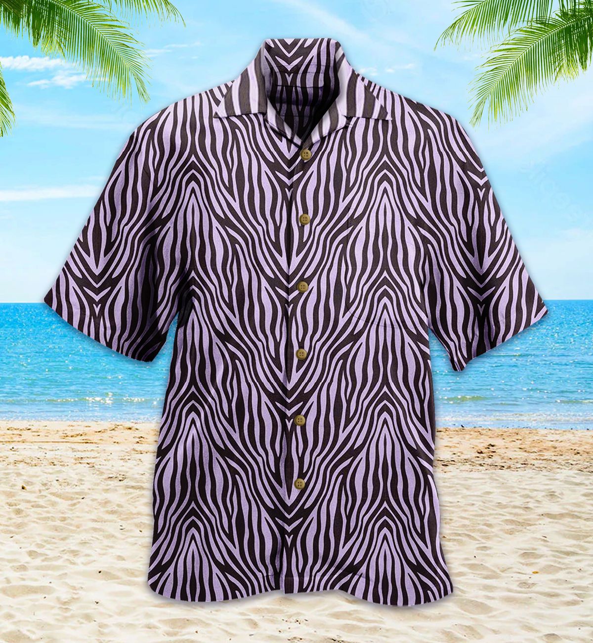 Zebra Violet Fashion Hawaiian Shirt 1