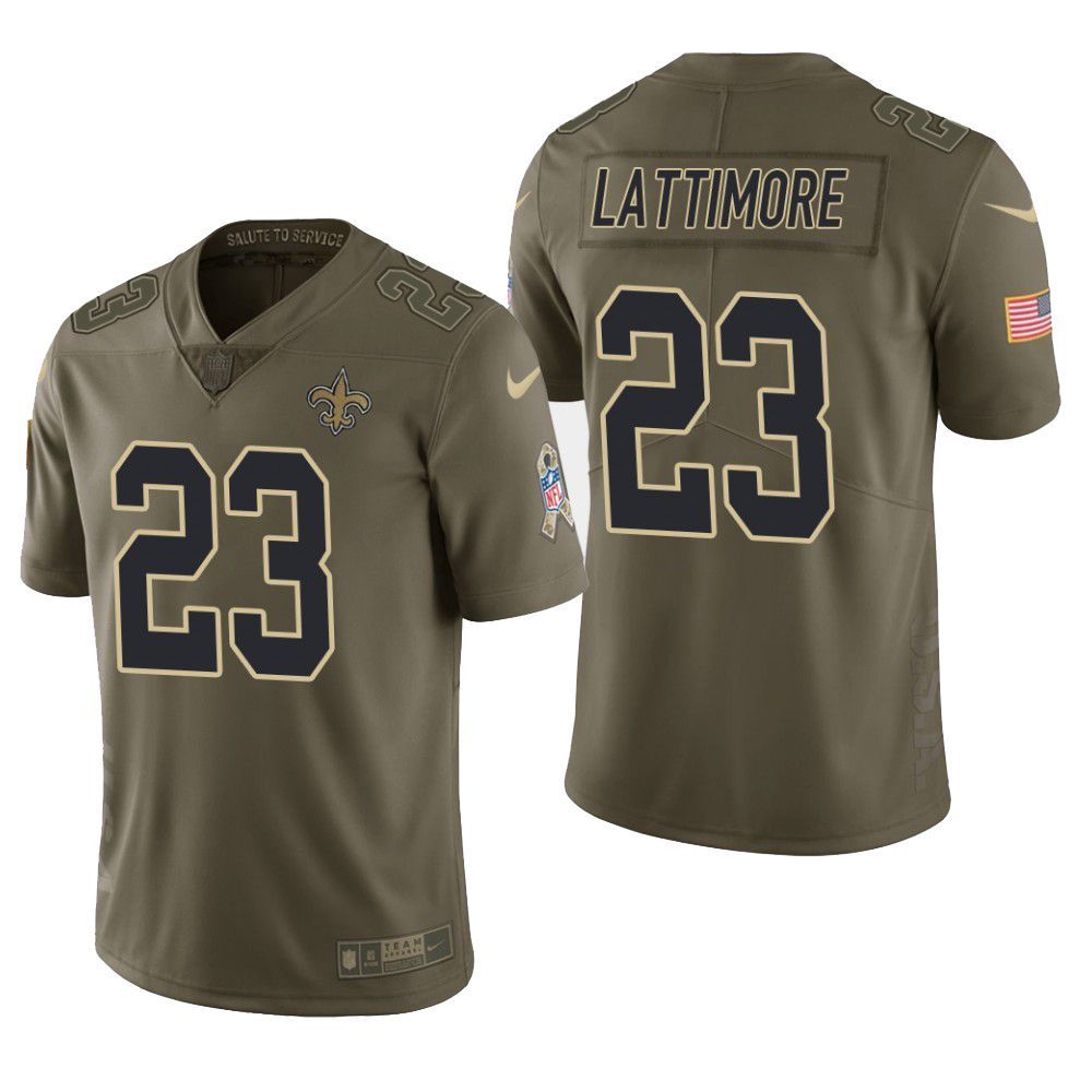 New Orleans Saints Marshon Lattimore Salute To Service Limited Olive Mens Jersey