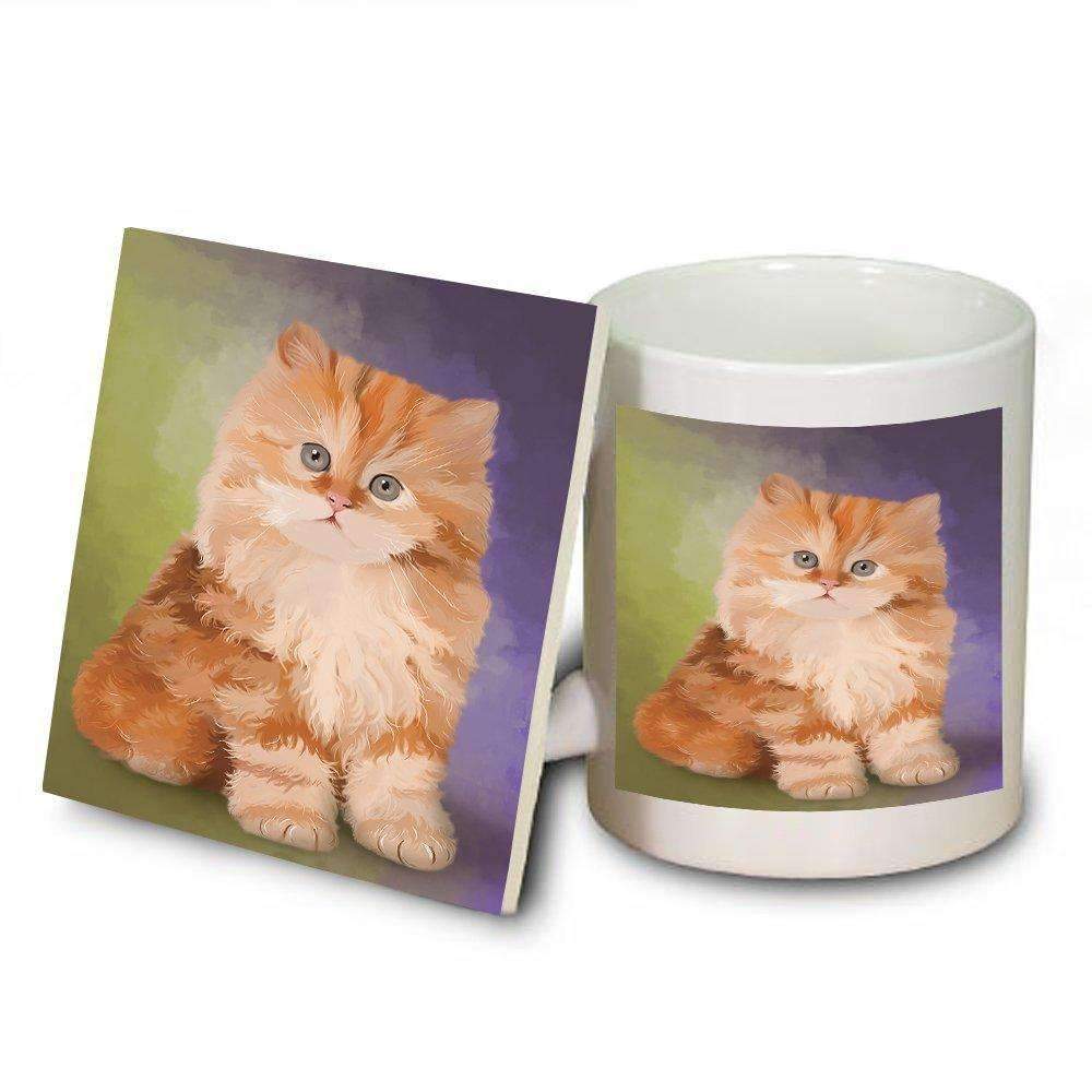 Red Persian Kitten Mug And Coaster Set Muc48062