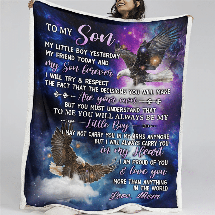 To My Son My Friend Today And My Son Forever Fleece Blanket Gift For Family, Birthday, Son, Mother To Son Gift Home Decor Bedding Couch Sofa Soft And Comfy