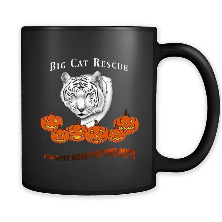 Big Cat Rescue I’m Just Here For The Bu’s, Zabu White Tiger Halloween – Full-Wrap Coffee Black Mug