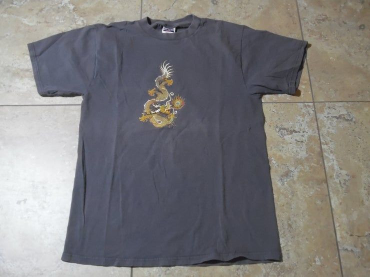 Vtg Tultex Dragon Faded Black Shirt