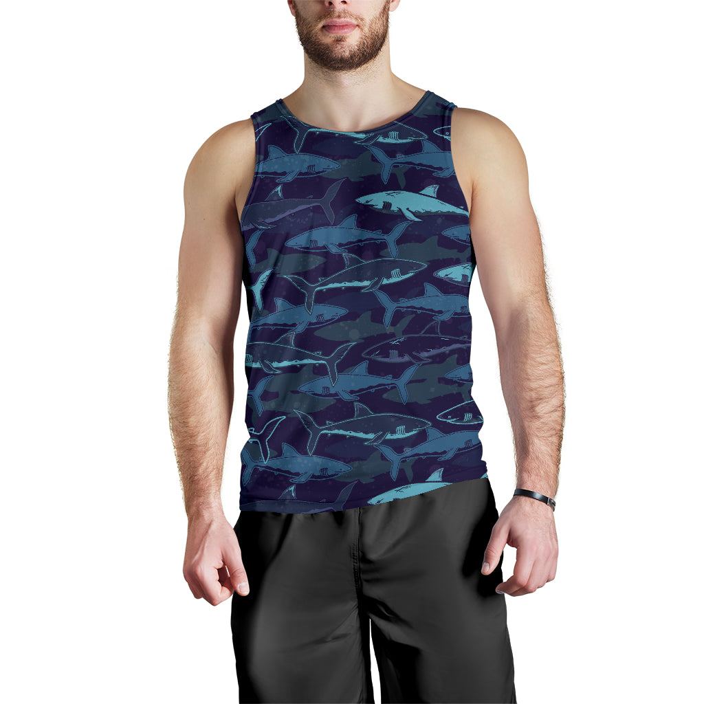 Shark Pattern Men Tank Top