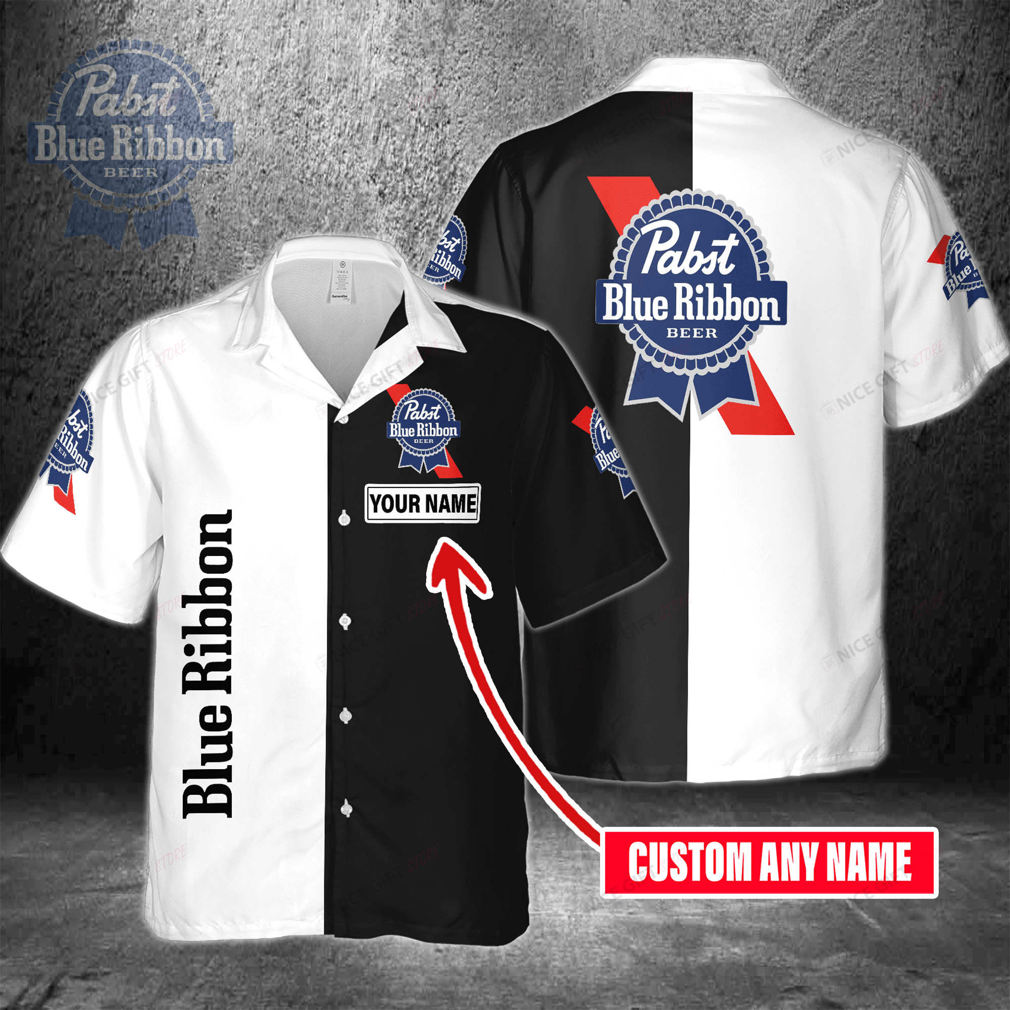 Pabst Blue Ribbon Custom Name Hawaiian Shirt 3Hs-B4L5