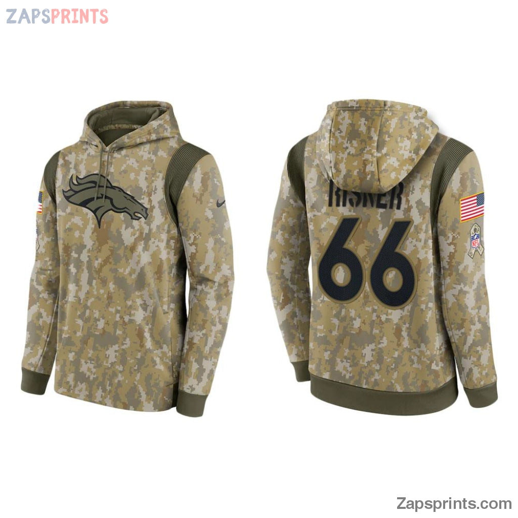 Dalton Risner Denver Broncos Camo 2021 Salute To Service Veterans Day Therma Pullover Hoodie