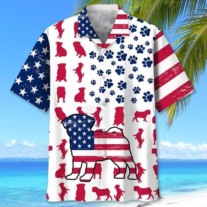 Pug Flag Hawaii Shirt Ha33438