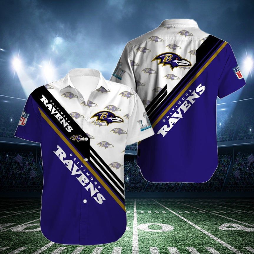 Baltimore Ravens Nfl Hawaiian Summer Shirt, Baltimore Ravens Summer Shirt, Baltimore Ravens Nfl Fan Hawaiian Shirt Short