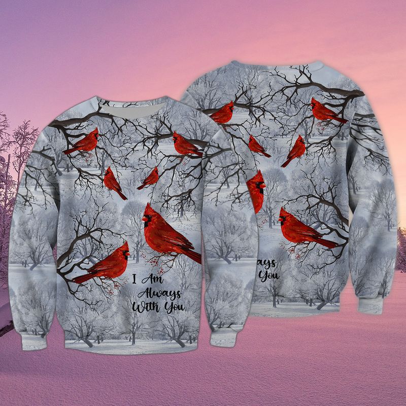 Red Cardinal Bird Always With You 3D Full Print Sweatshirt