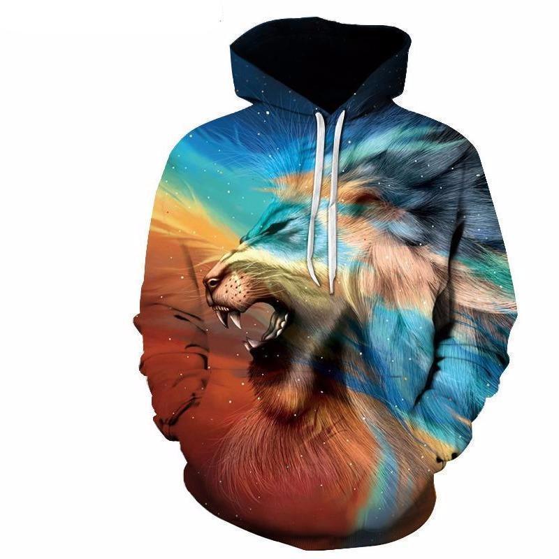 Unisex Light Prism Lion 3D Printed Hoodie