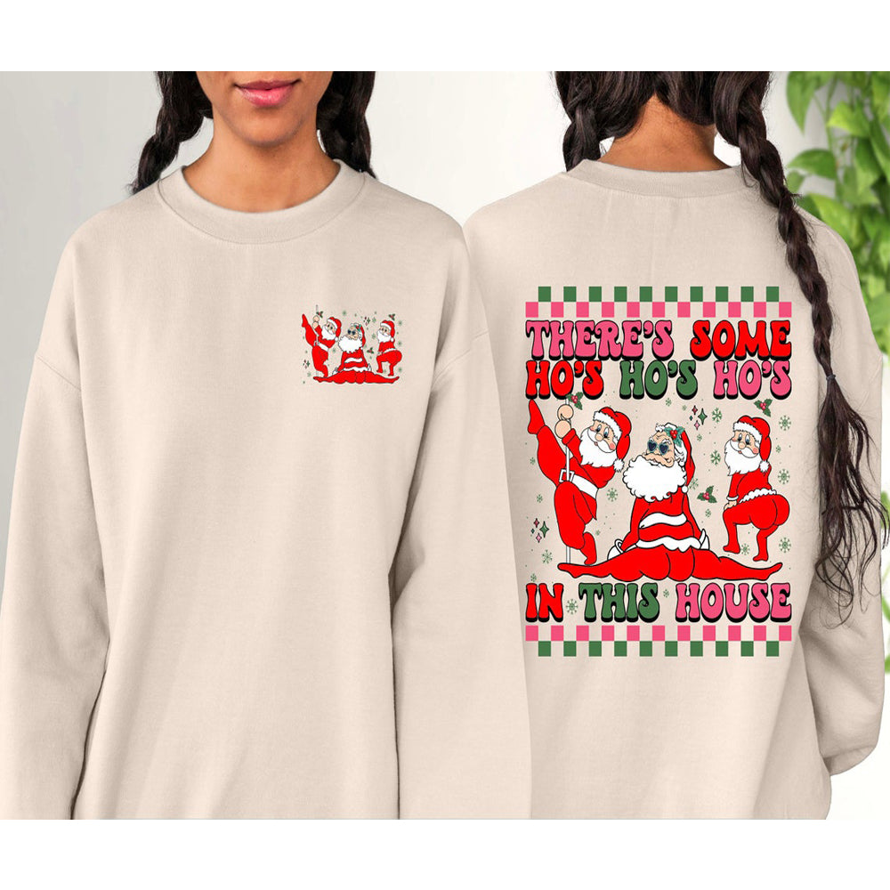 Funny Santa Claus Christmas Sweatshirt 2D Crewneck Sweatshirt All Over Print Sweatshirt For Women Sweatshirt For Men Sws5093