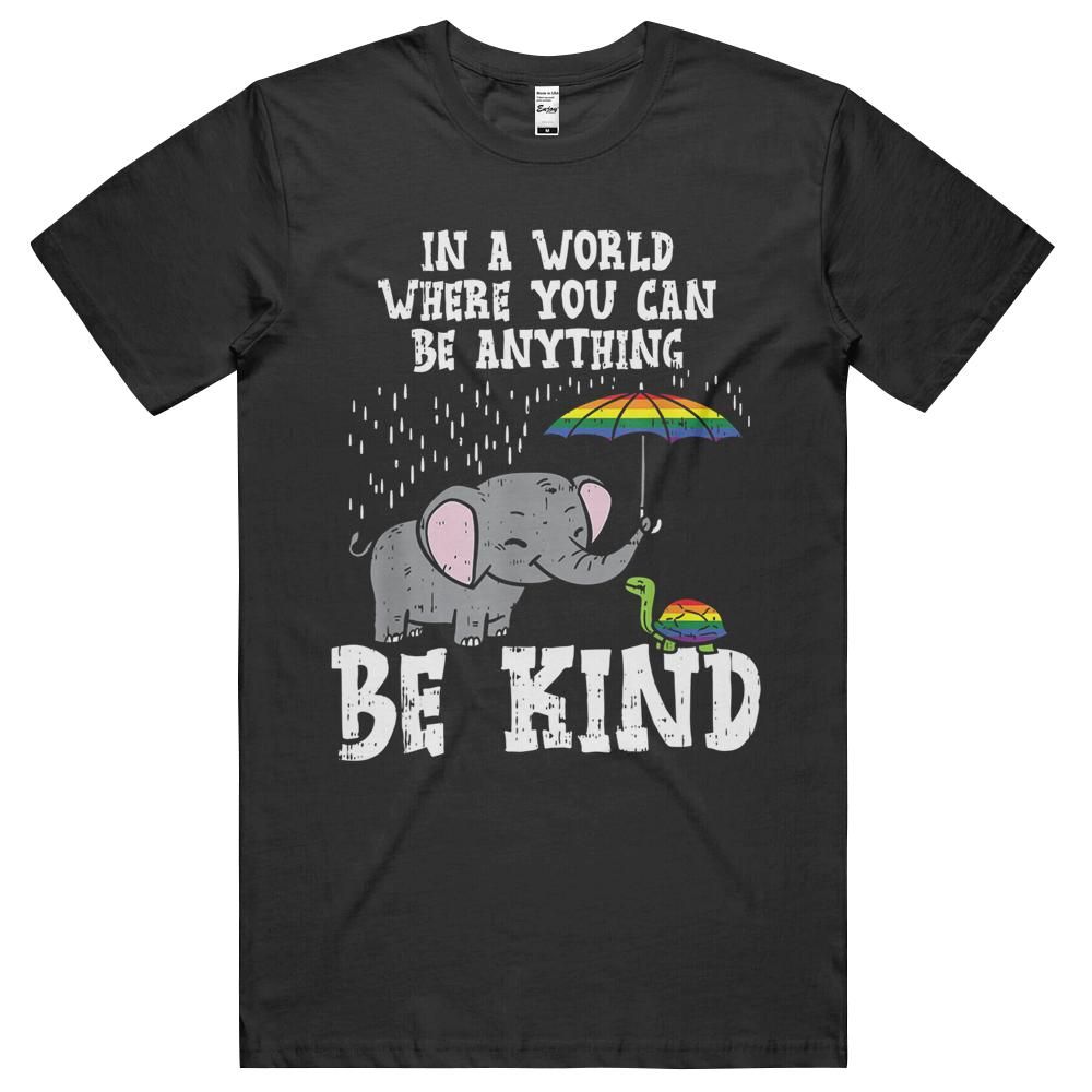 World Be Kind Elephant Rainbow Turtle Gay Pride Lgbt Gift T-Shirt, Hoodie, Long Sleeve Tee