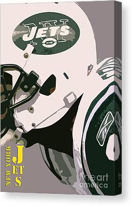 2 New York Jets Football Team And Original Typography Pablo Franchi Canvas Print