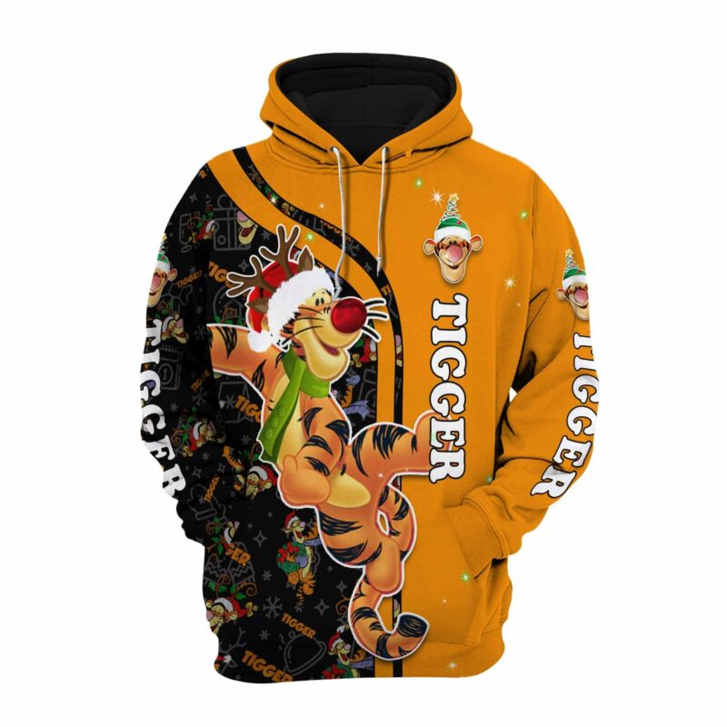 Tiger Winnie The Pooh Christmas Unisex Hoodie/ Zip-Up Hoodie