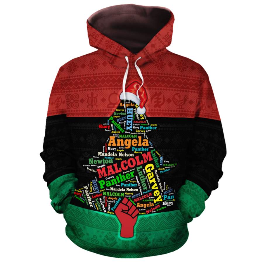 Christmas Black Power All-Over Hoodie