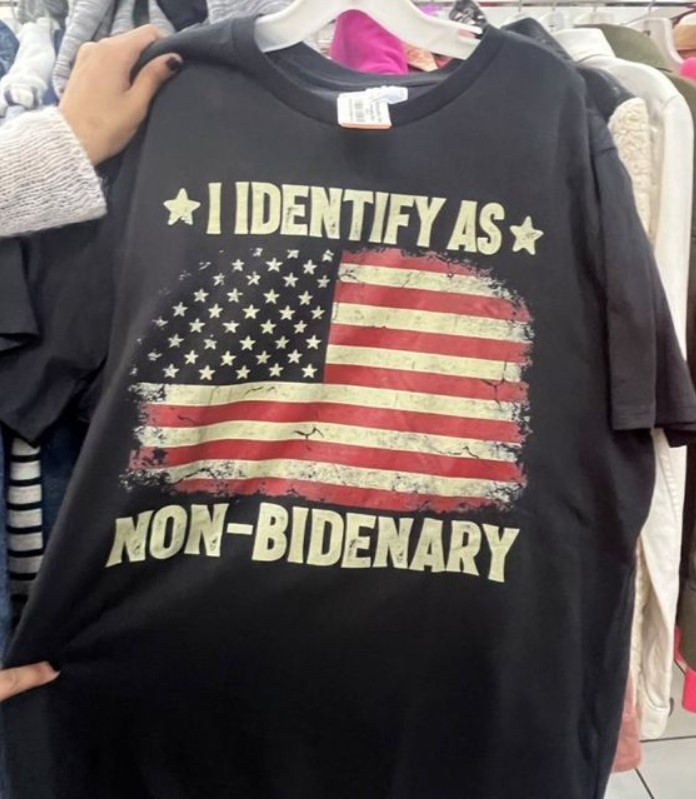 Chris Fronzak I Identify As Non Bidenary Tee Shirt Outfit  Shirt Outfit Idea