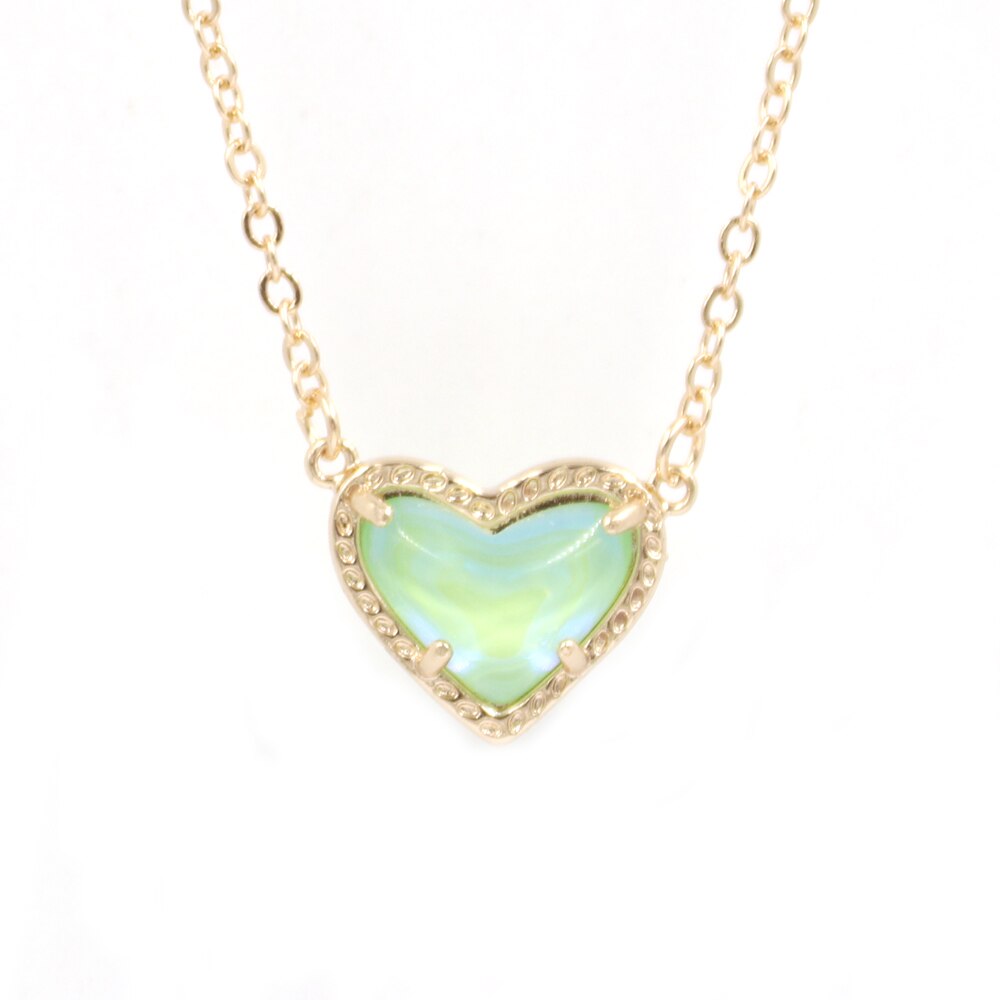 New Valentines Gift Candy Color Claw Small Heart Cute 3D Glass Mini Love Pendants Necklaces Women alx